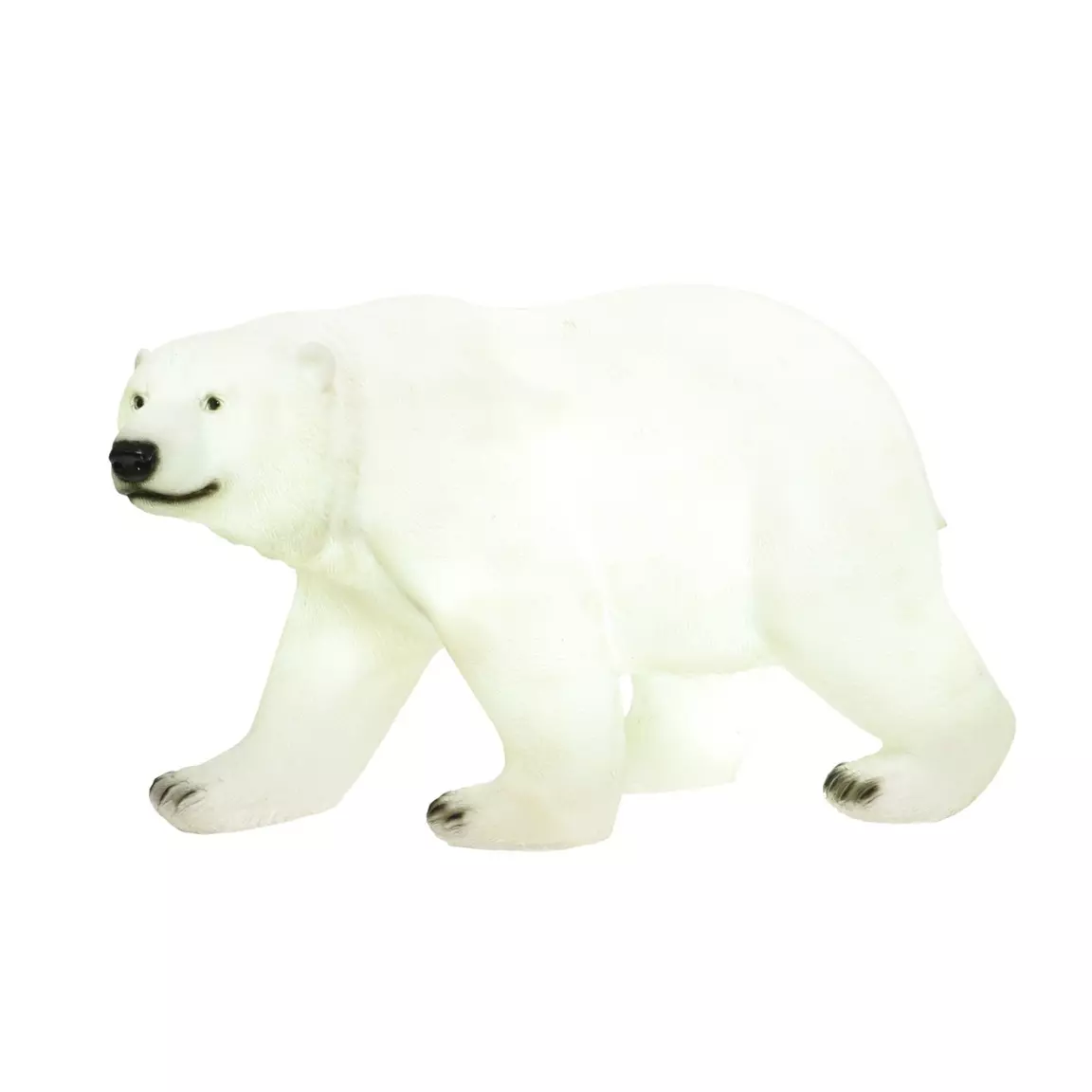Ours polaire lumineux fibre de verre 8 LED (H35 cm) Viken Blanc froid