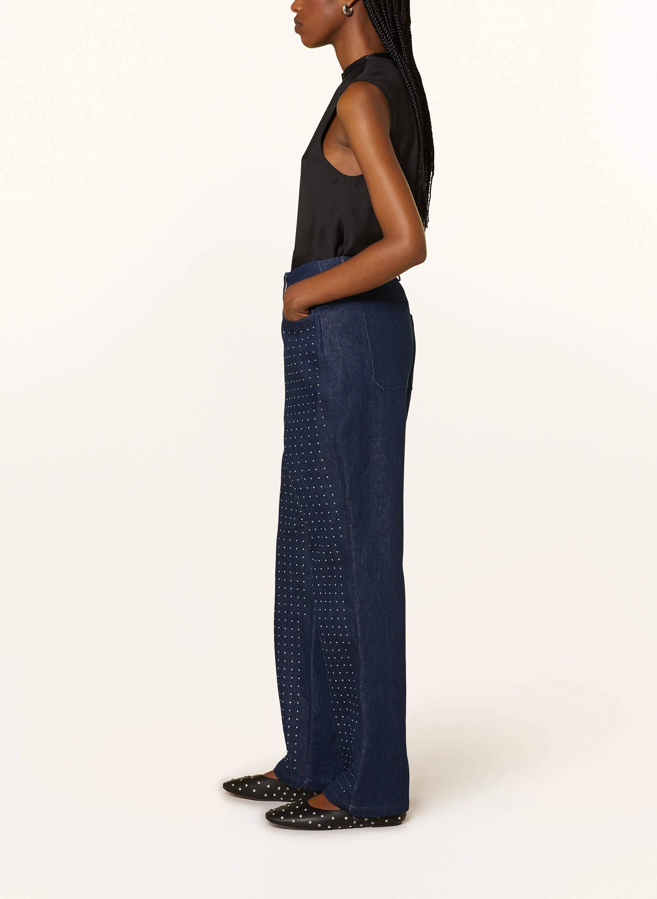 MALINA Straight Jeans KENDRA mit Schmucksteinen