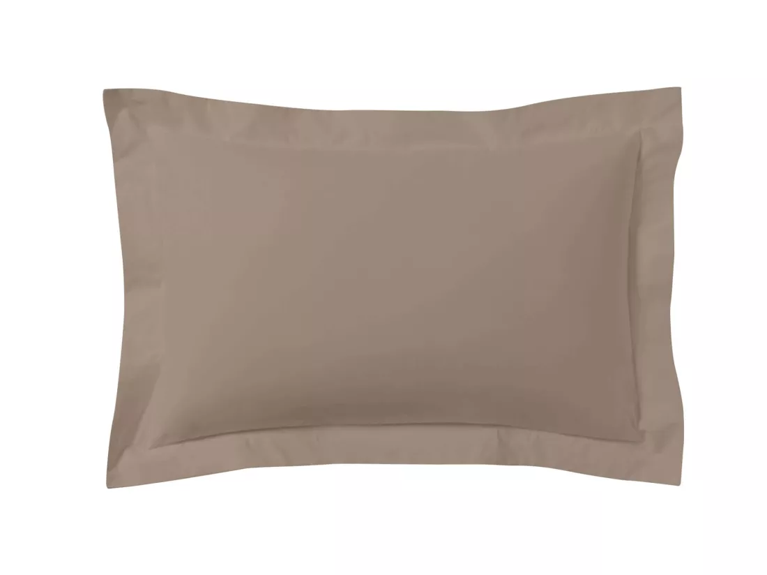 Lot de 2 taies d'oreillers biscuit 100% coton 50x70 cm