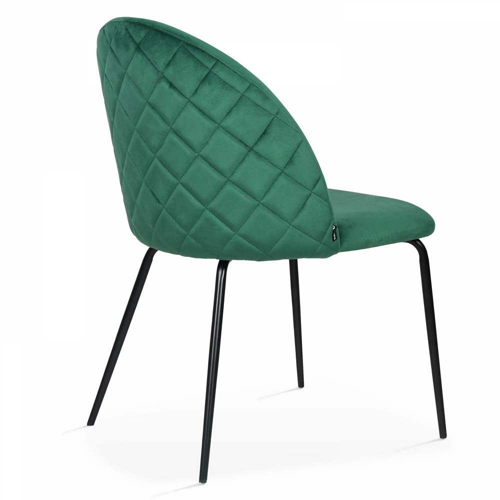 Lot de 4 chaises en velours vert foncé