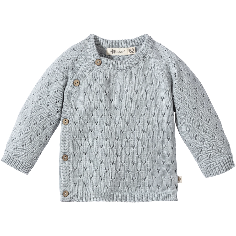 Sterntaler Baby Strickjacke Lochmuster graublau