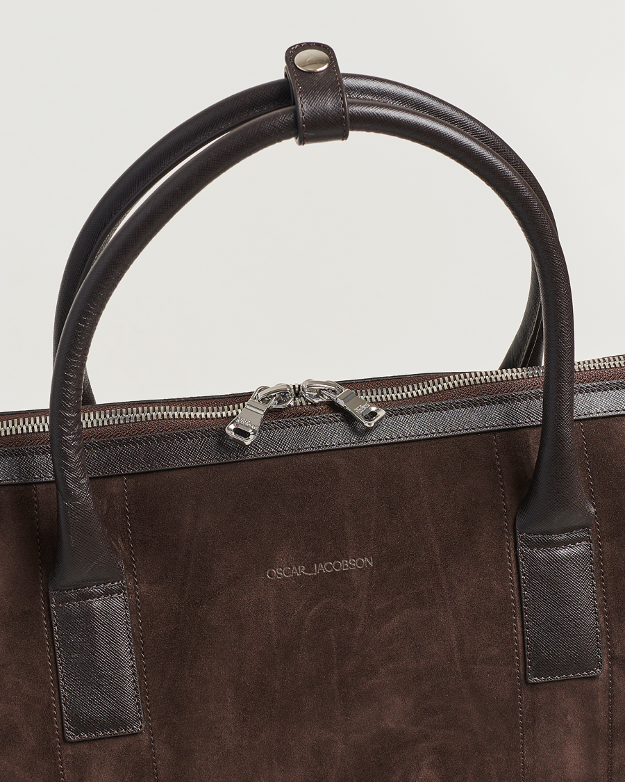 Oscar Jacobson Weekend Bag Soft Leather Chocolate Brown