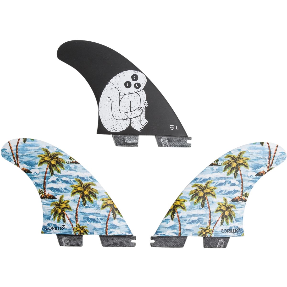 Gorilla FCS II Sloth palm Trend Shank Large  Tri Fins