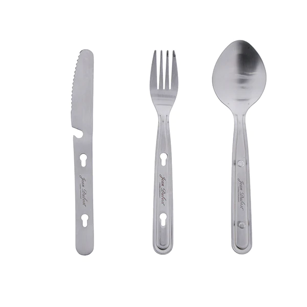Set de 3 couverts emboitables Outdoor 4 fonctions acier inox Jean Dubo