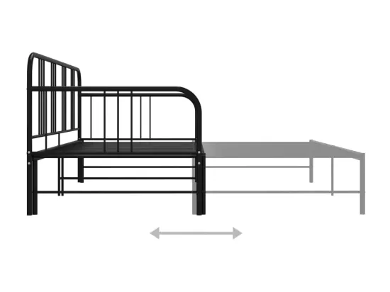Lit canapé extensible noir en métal 90x200 Volda