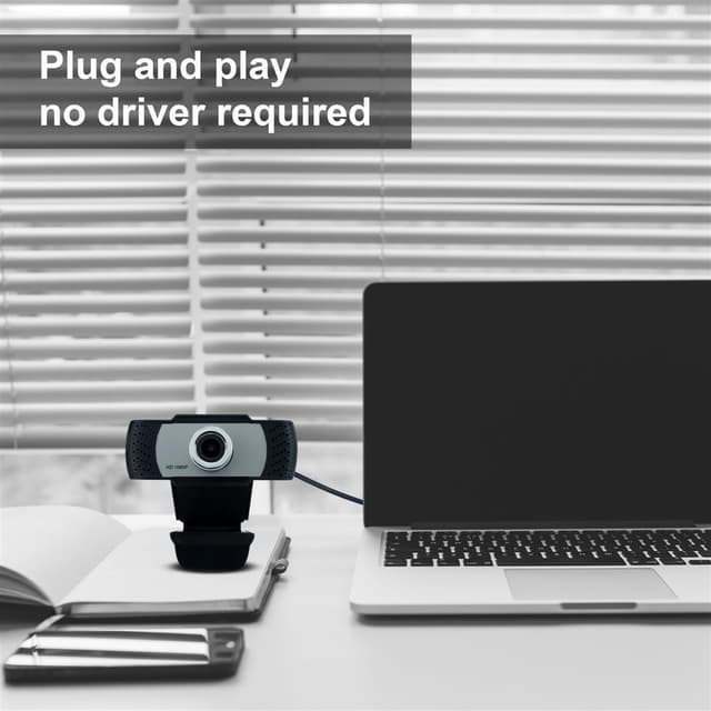Webcam 1080P med mikrofon USB 2.0
