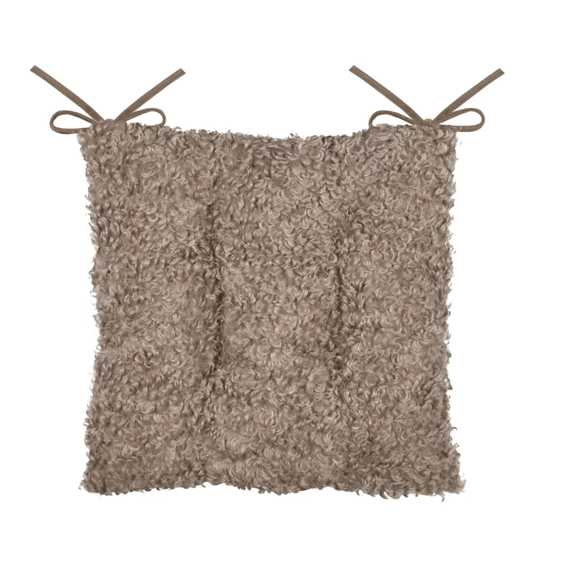 Coussin de chaise carré bouclette (38 x 38 cm) Cosylife Taupe