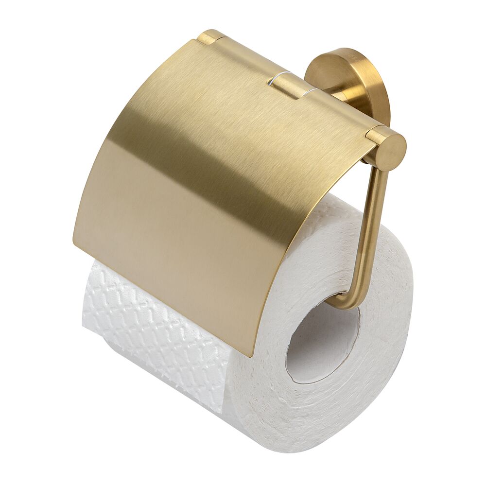 Geesa Nemox toiletrolhouder met klep goud geborsteld