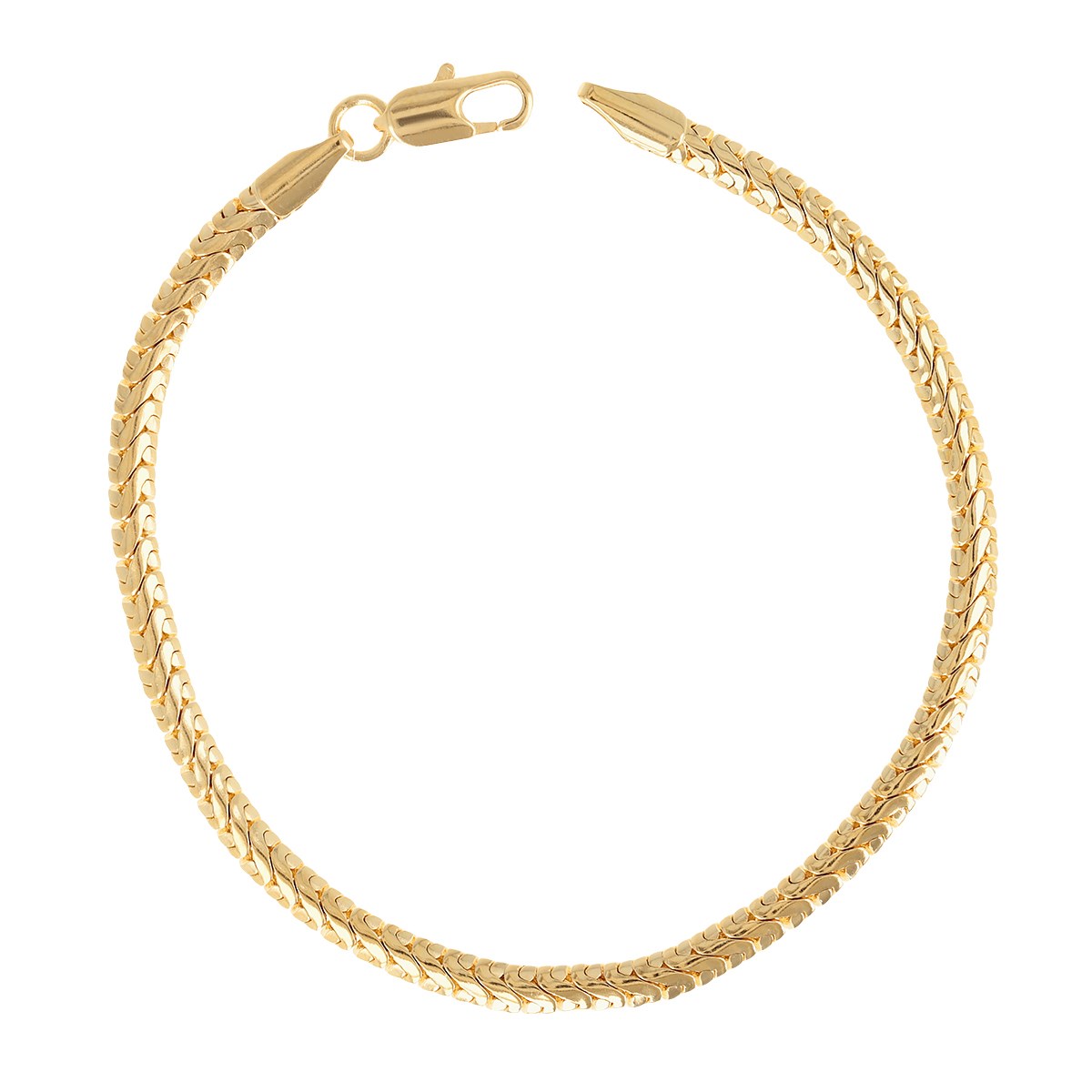 Bracelet plaqué or maille fantaisie 19cm