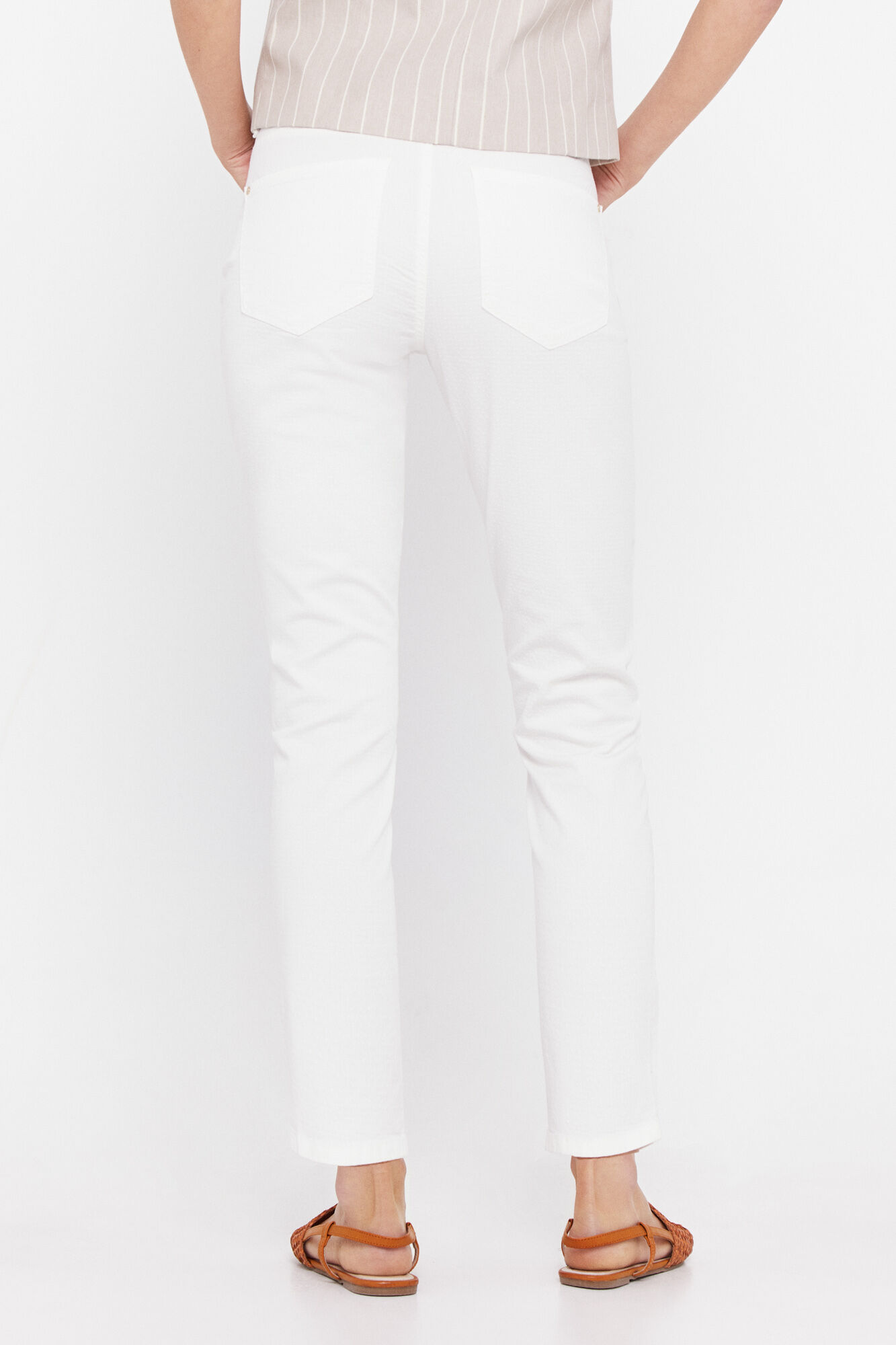Calça skinny jacquard com caimento sensacional - Branca