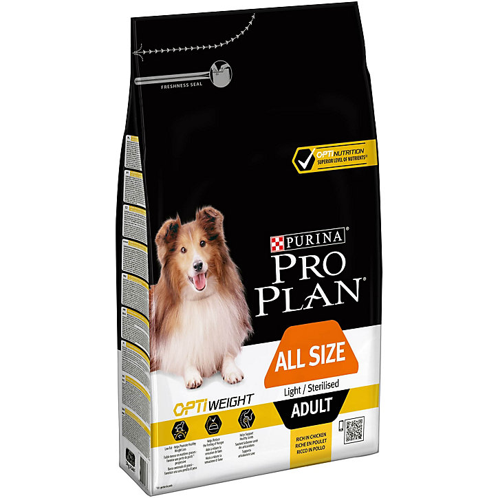 Croquettes pour chien Pro Plan All Sizes Adult Light/Sterilised riche en poulet et riz 3kg