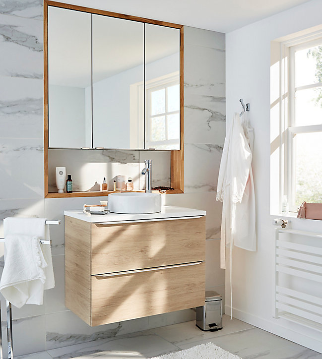 Armoire de salle de bains GoodHome Imandra miroir L.100 x H.60 x P.15 cm