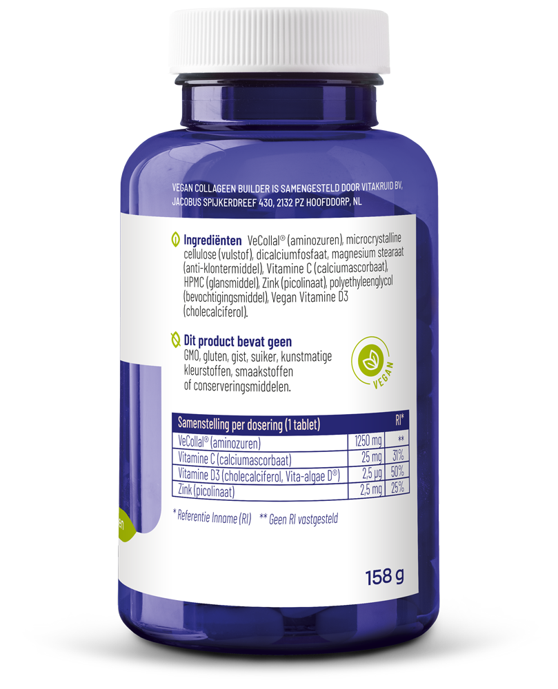 Vitakruid Vegan Collageen Builder Met Vecollal® (90 tabletten)