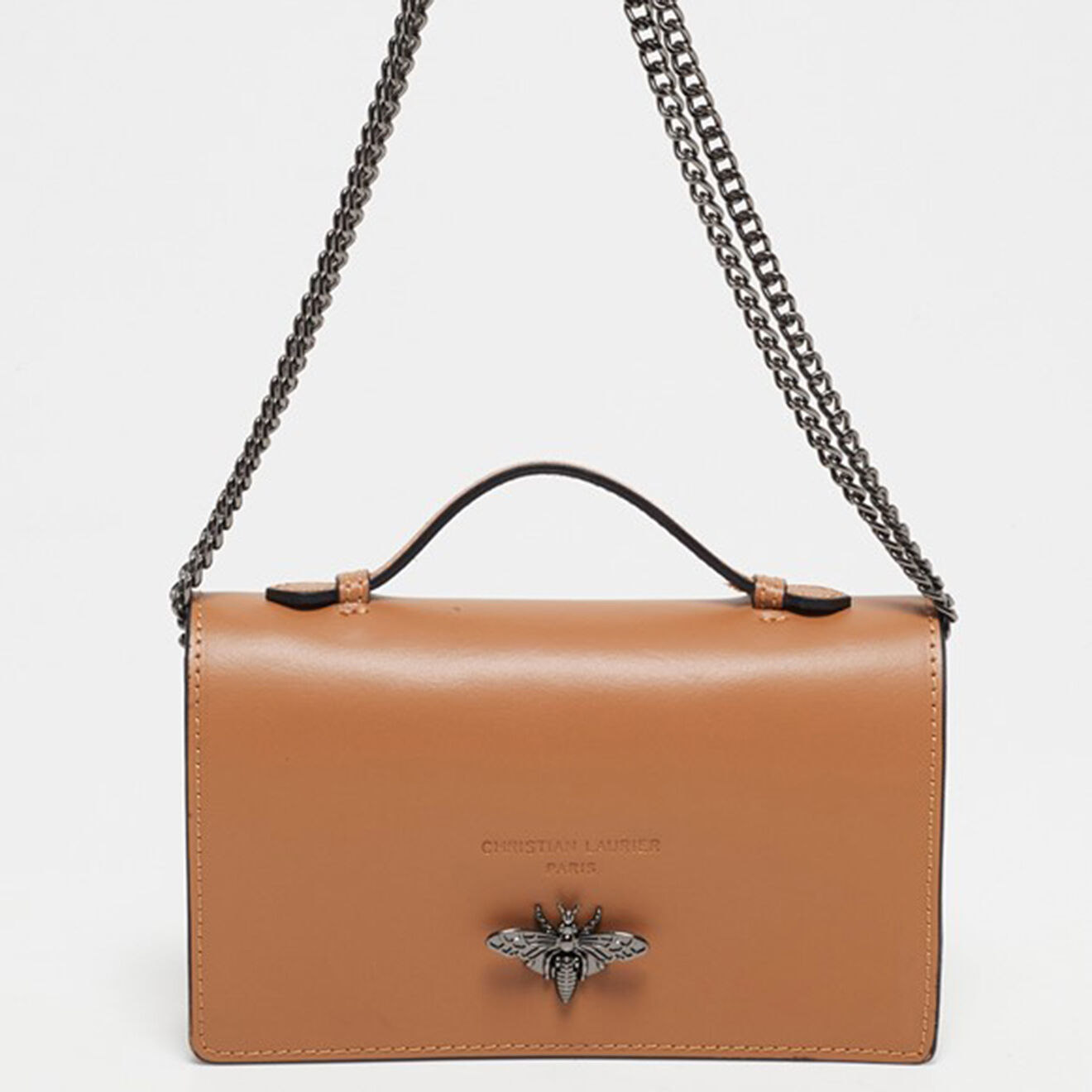 Christian Laurier Sac bandoulière en Cuir Stacy camel - 22x12x4 cm