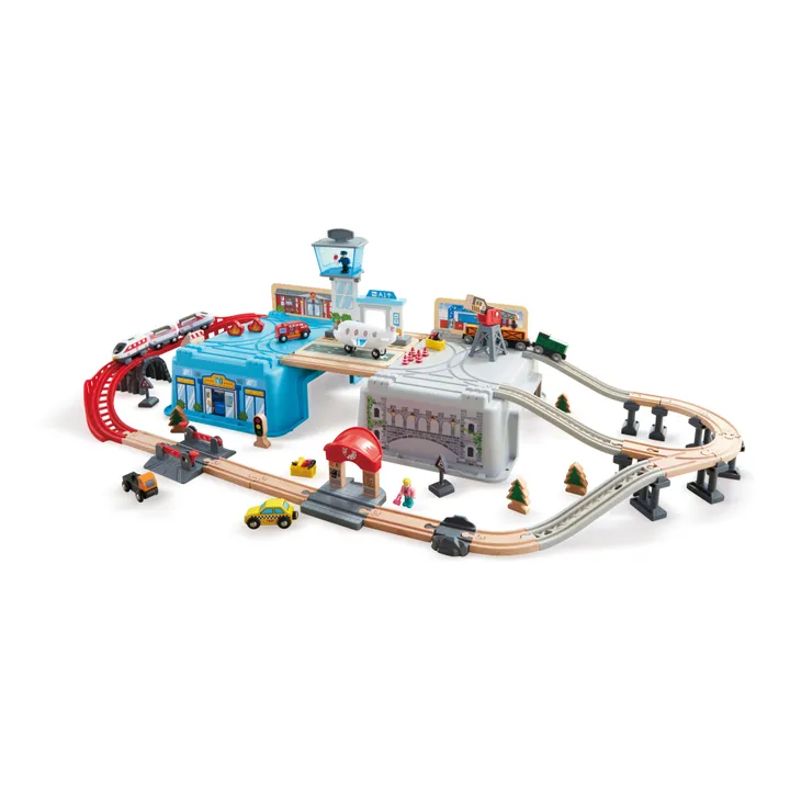 Hape Coffret de train de la ville 2 en 1