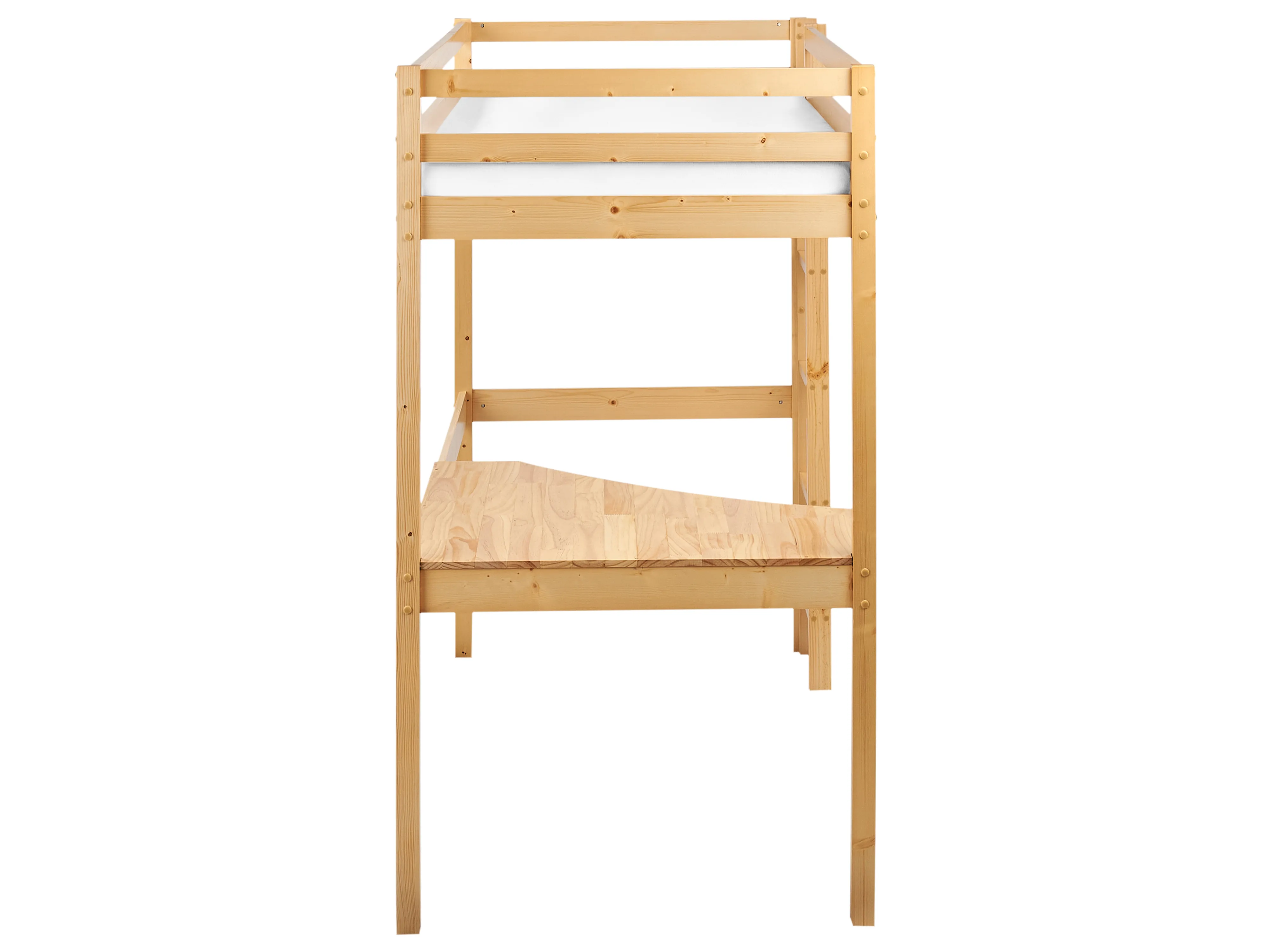Hoogslaper met bureau Dennenhout LOURY 90 x 200 cm Lichtbruin