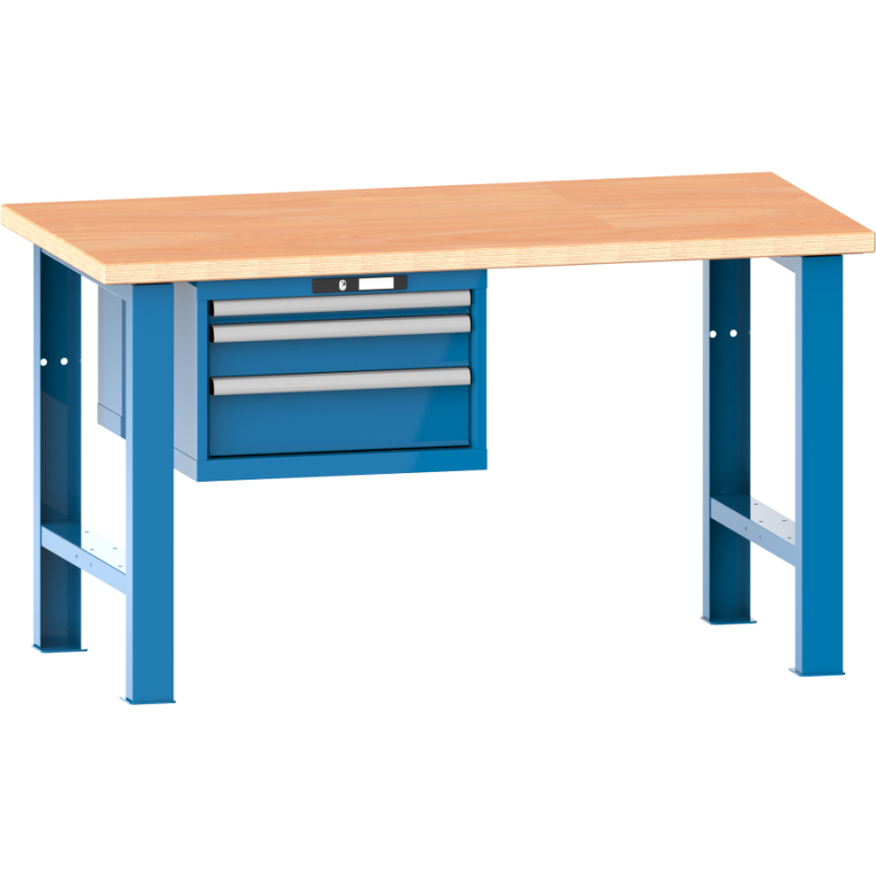 Lista - Établi 3 tiroirs plateau en multiplex P 75 cm