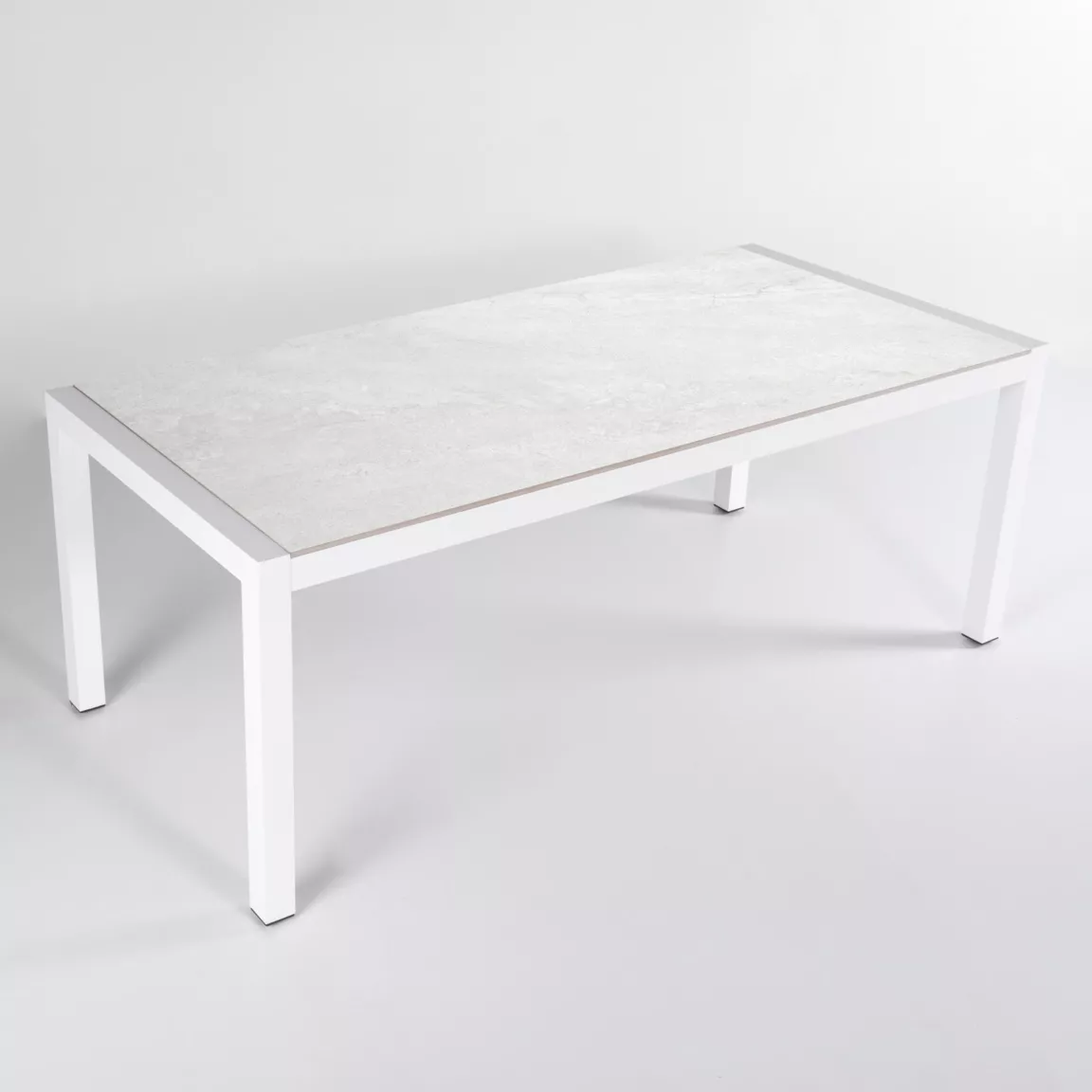 Table de jardin en aluminium et céramique 8 places (180 x 90 cm) Modena Blanc