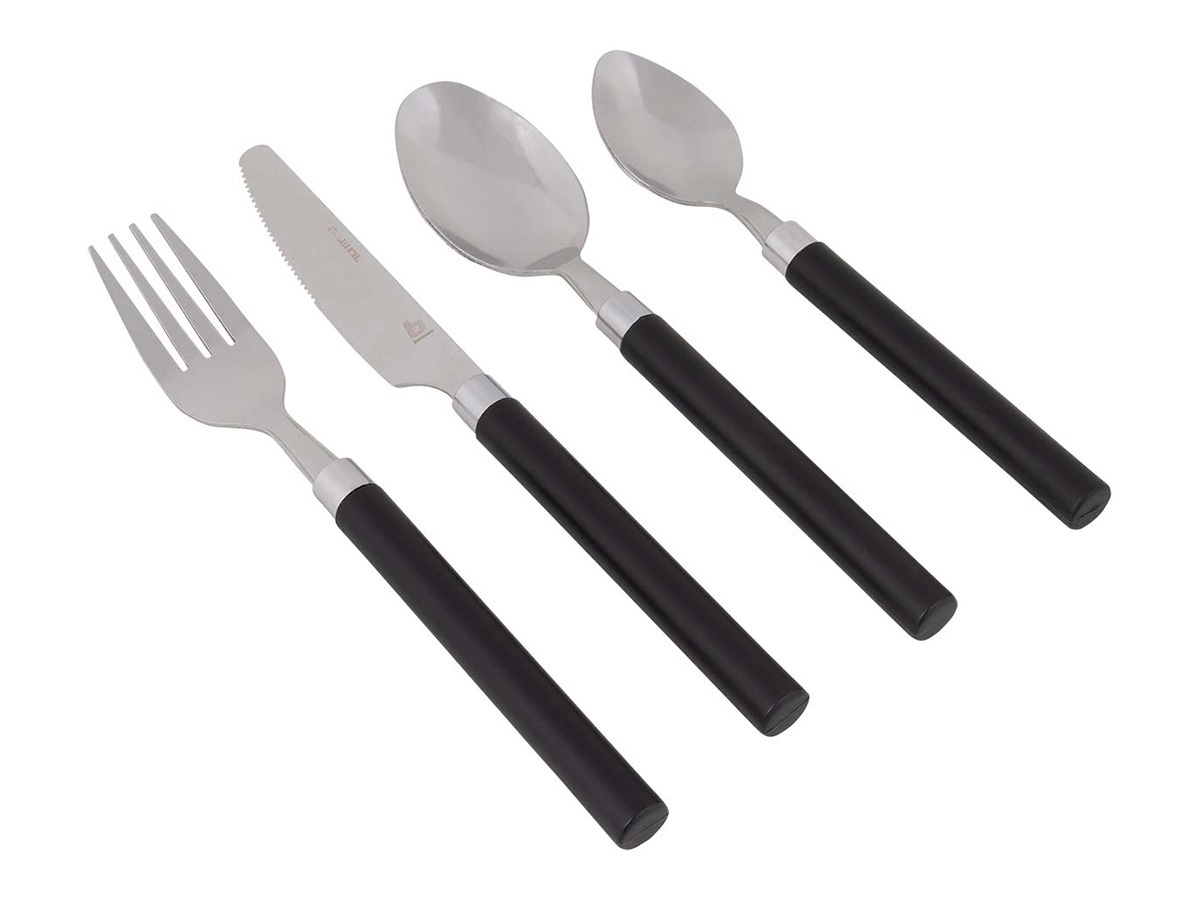 Bo-Camp bestekset in mandje - Black