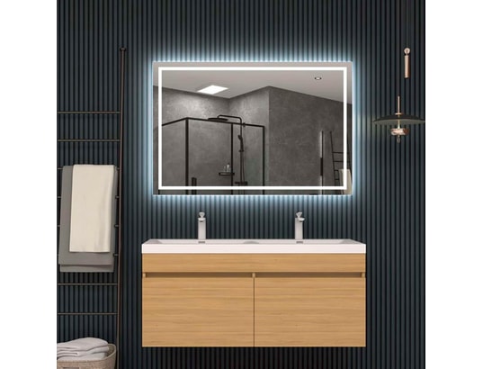 CRISTALED - Miroir de salle de bains lumineux éclairage intégré led fron...