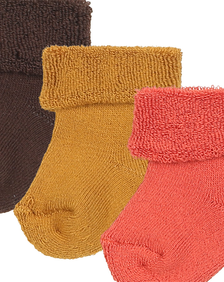 Erstlings-Socken UNI mit Frottee 6er-Pack in toffee/braun