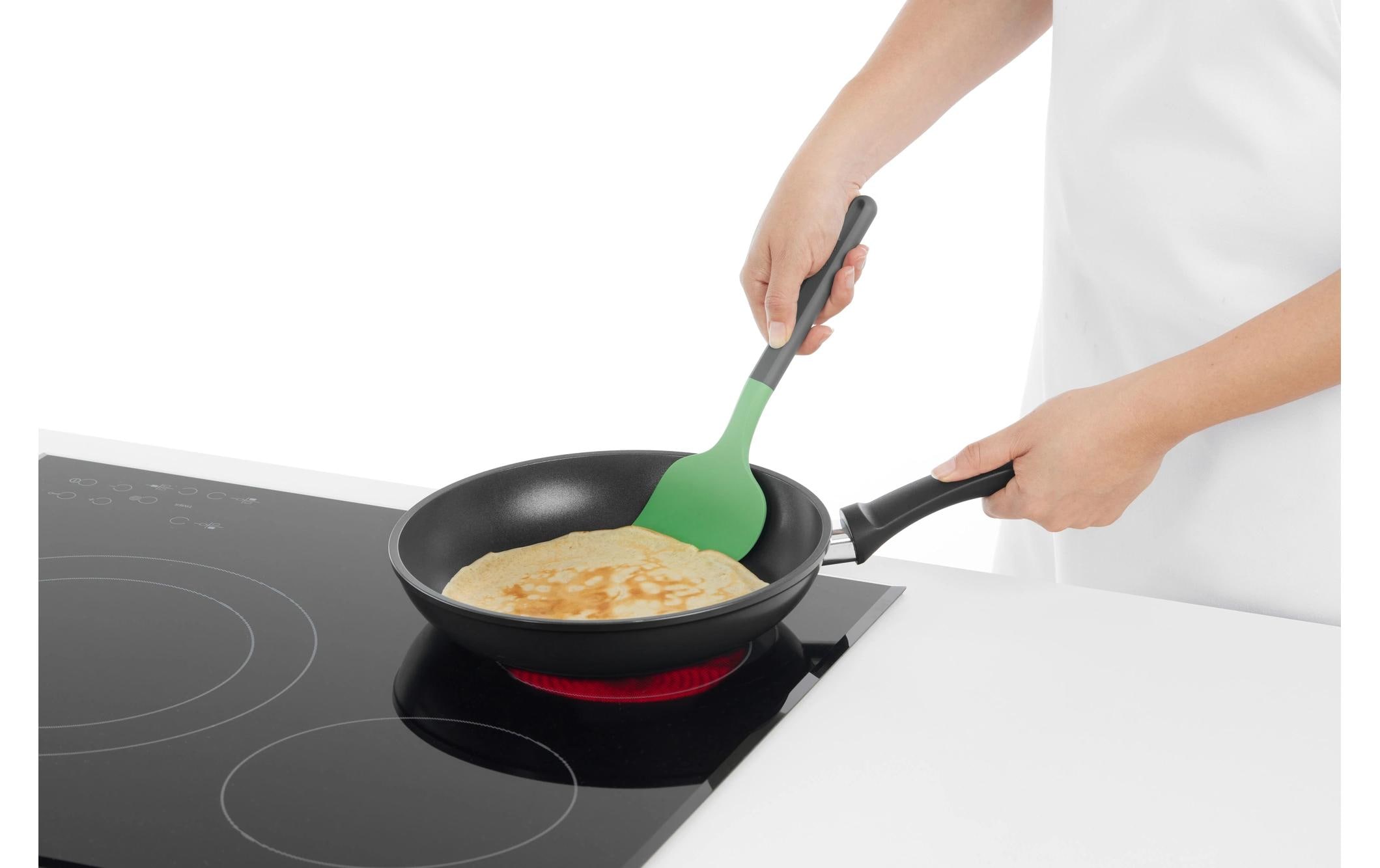 Pfannenwender PBT/Silikon, Grün/SchwarzPfannenwender für Omeletts und Crêpes
