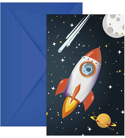 Decorata Party Einladungen - 6er-Pack - Rakete Space