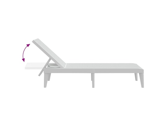 VIDAXL - Bain de soleil Chaise longue blanc 186x60x29 cm pp