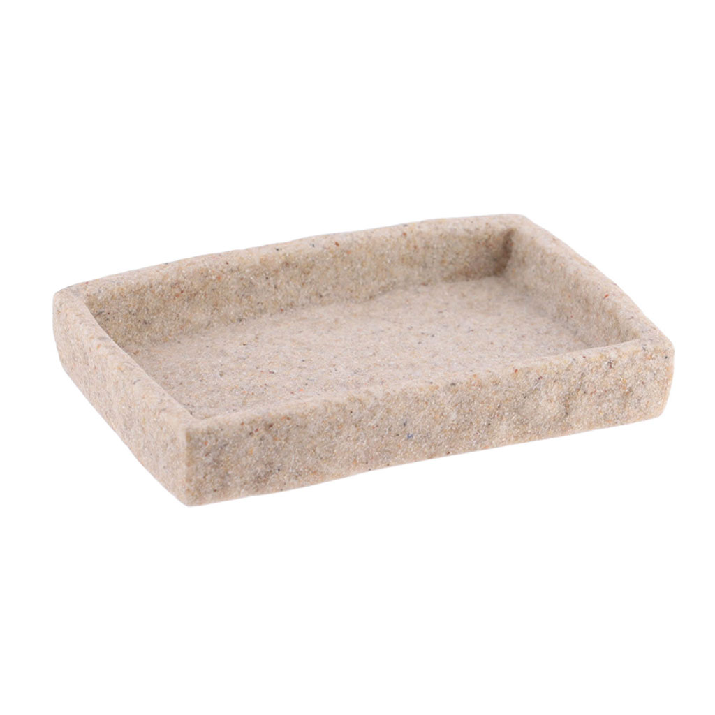 Porte savon polyrésine rectangulaire pierre naturel 13x2x9cm