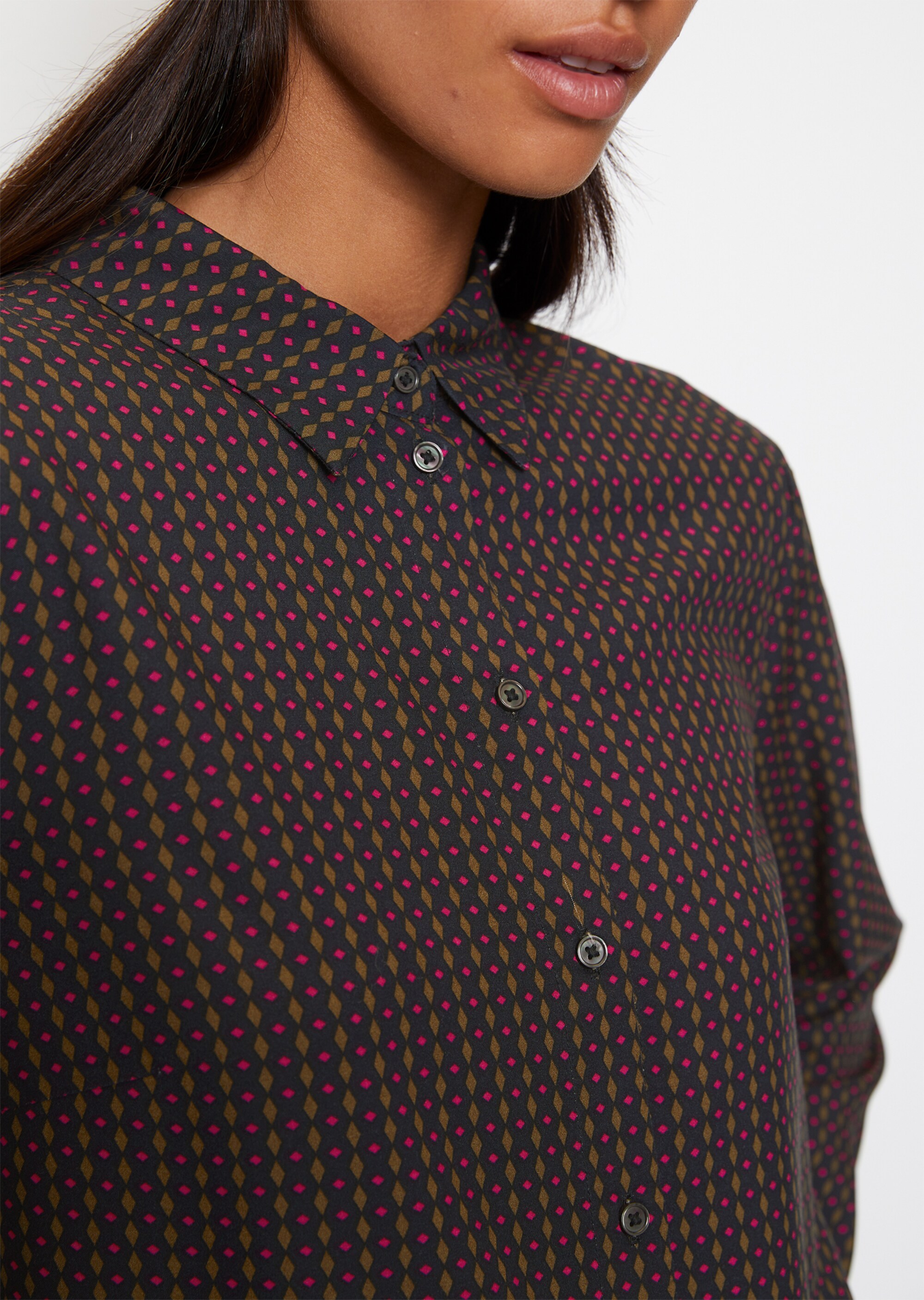 Allover-Print-Bluse regularaus fließender Viskose