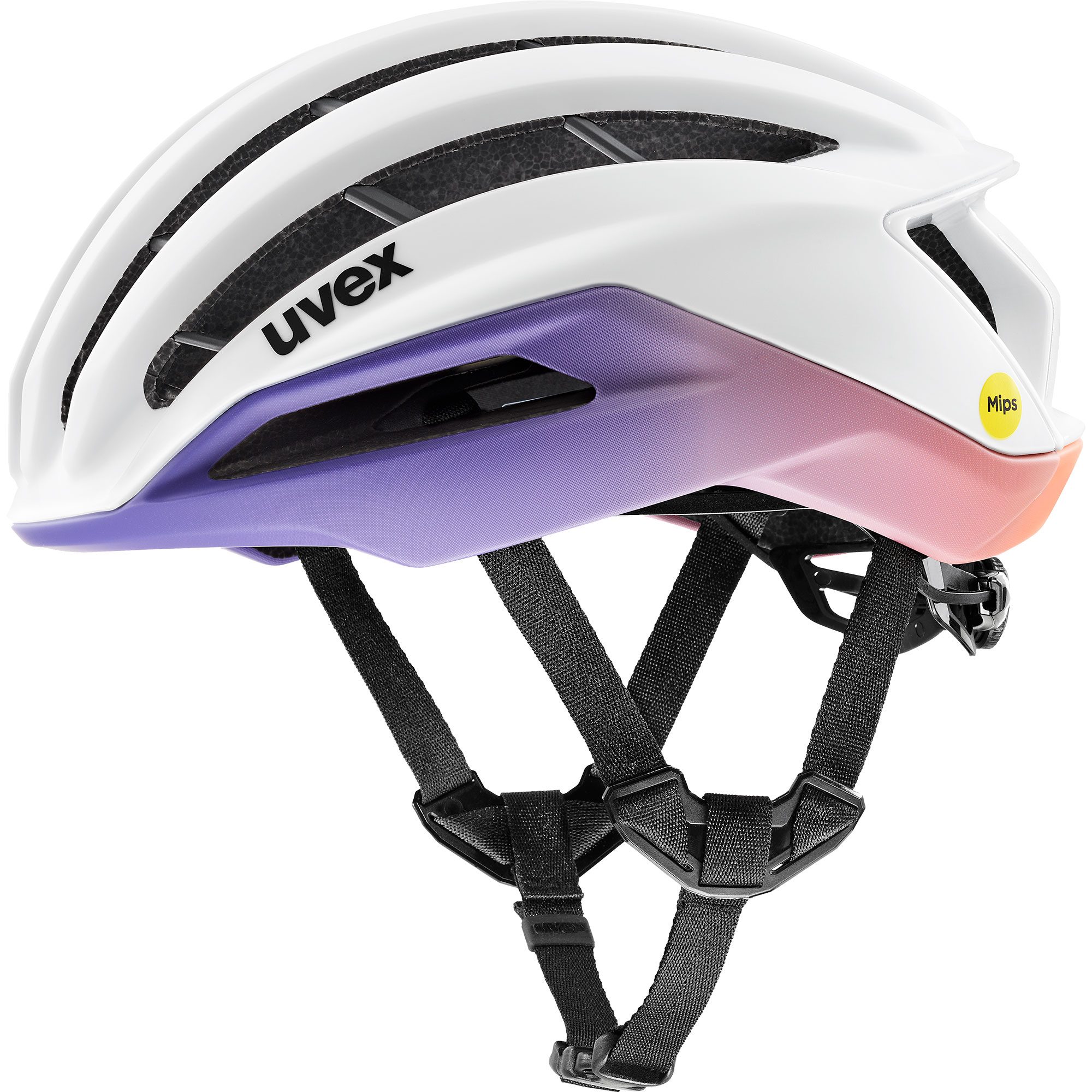 Uvex Surge aero MIPS Fahrradhelm white-lilac apricot matt