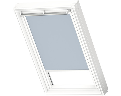VELUX verduisterend rolgordijn, effen hemelsblauw, handmatig, wit frame, DKL C02 4576SWL