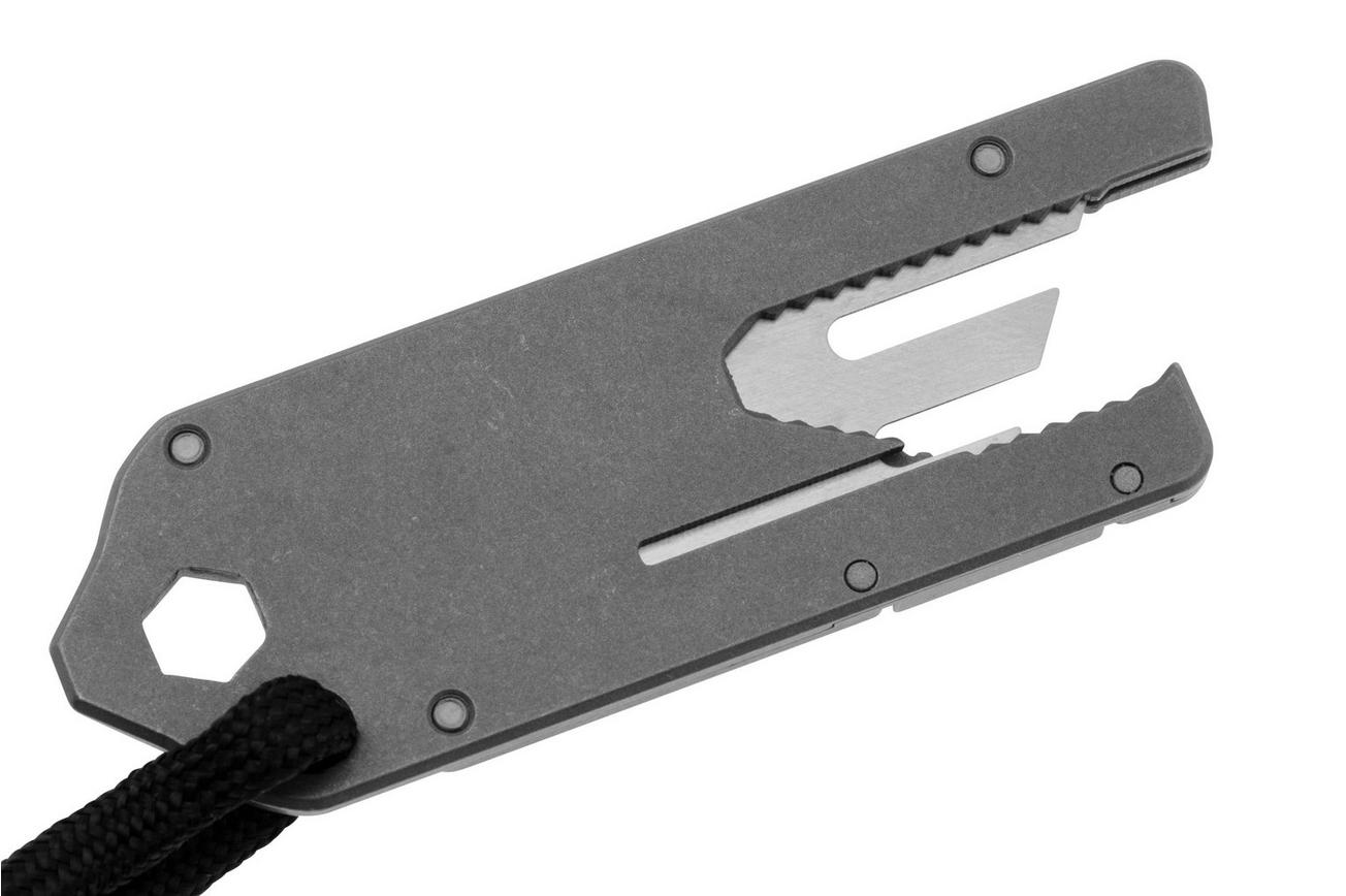 Big Idea Design TPT Titanium Pocket Tool Deluxe TI-PT Stonewashed Titanium, utility mes met lederen schede