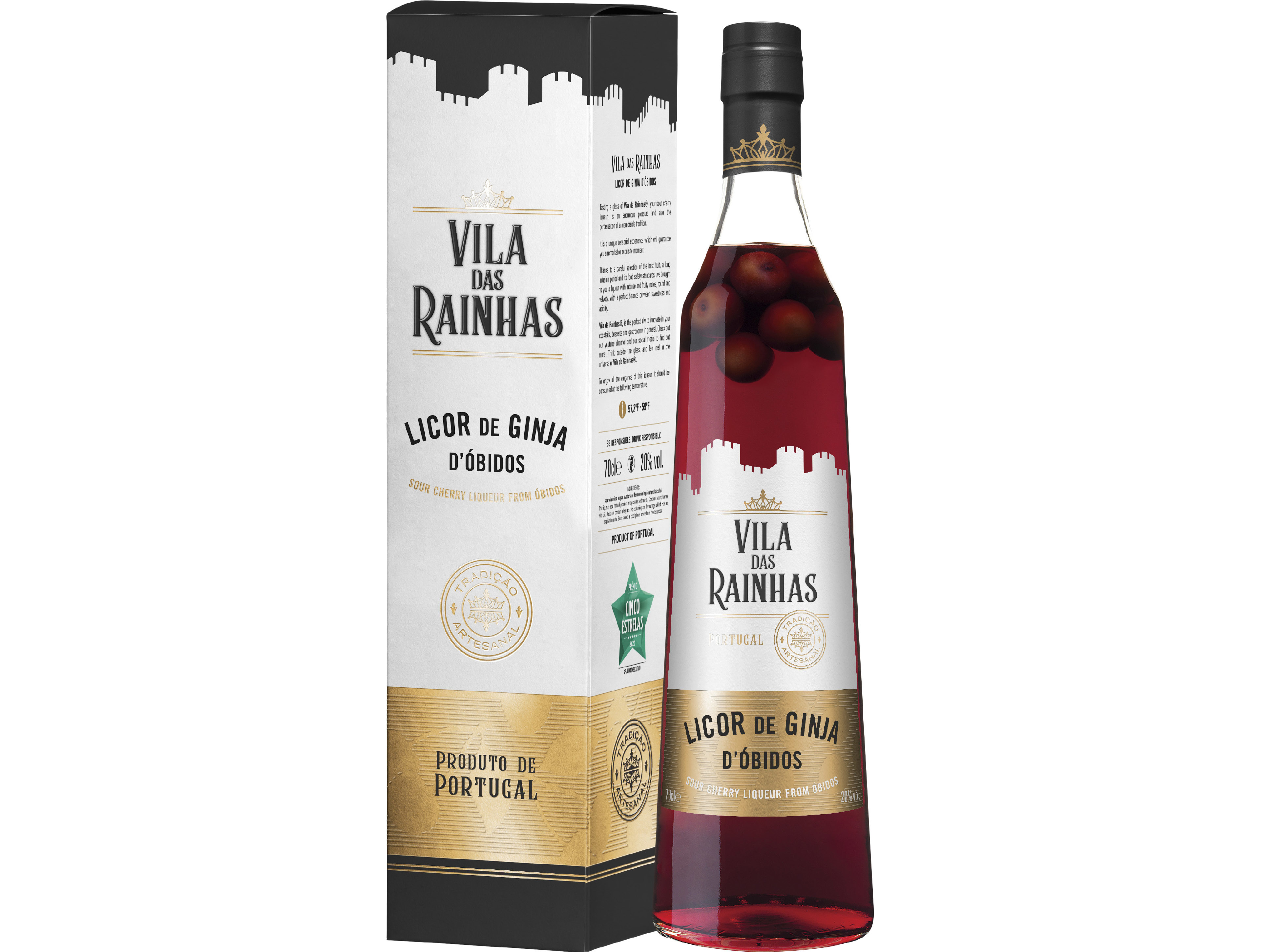 LICOR DE GINJA VILA DAS RAINHAS COM FRUTO ÓBIDOS 0.70L