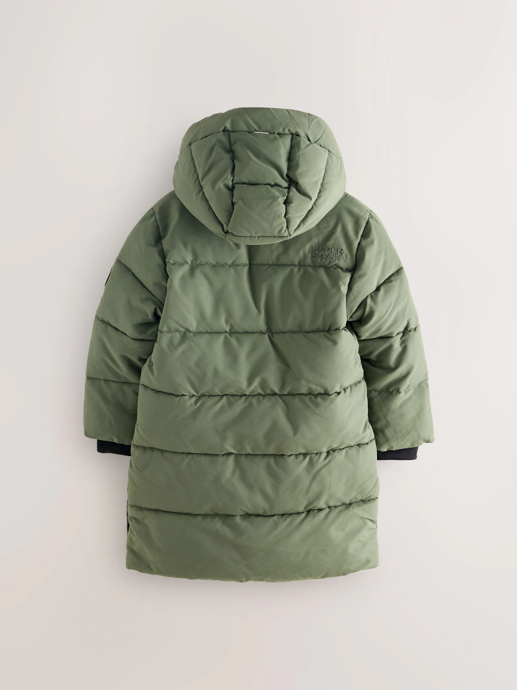 Groen - Superdry - Lange gewatteerde jas