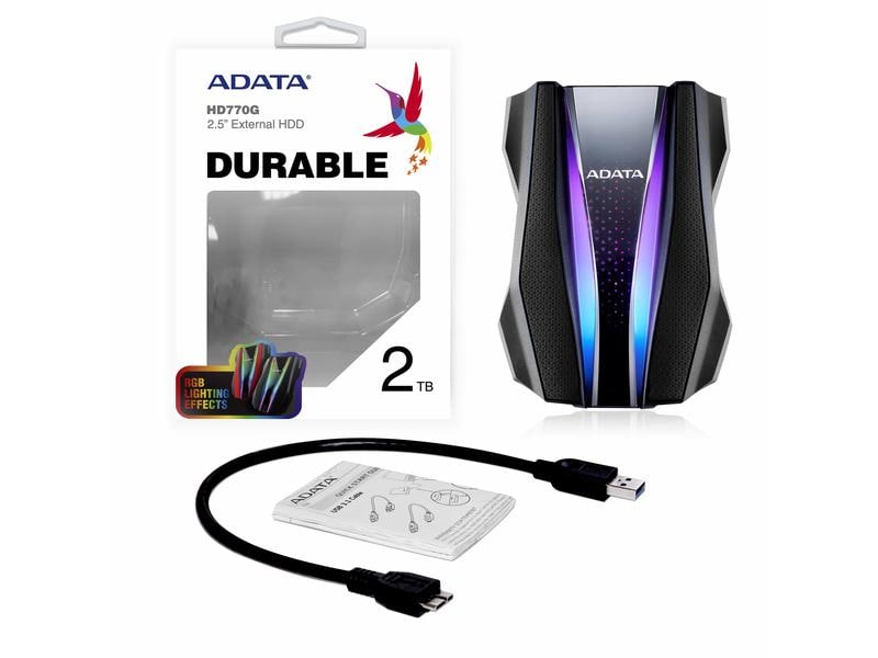 ADATA Externe Festplatte HD770G 2 TB, Schwarz Externe Festplatte