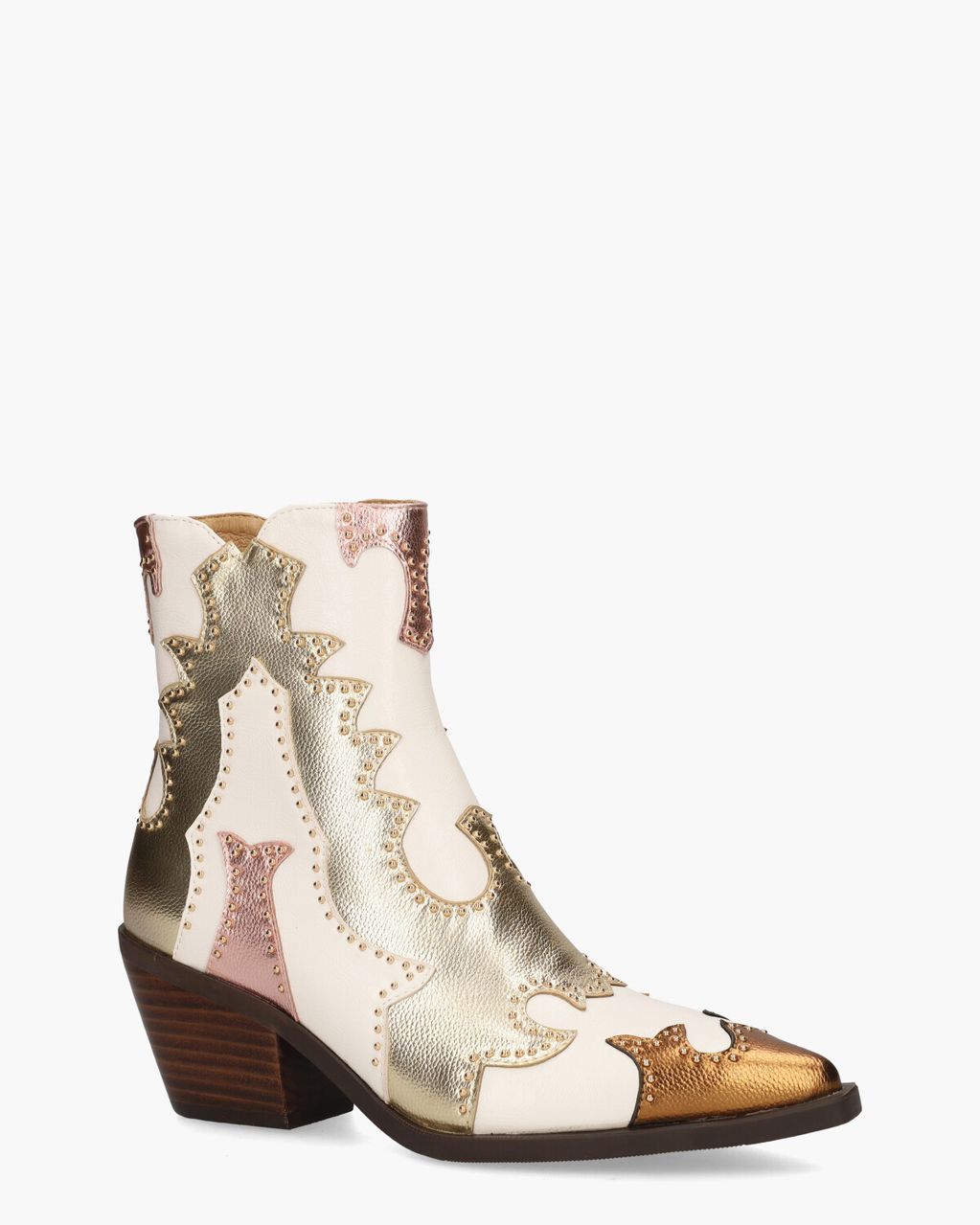 Noa Harmon Rodeo Off-White/Goud Dames Enkelboots
