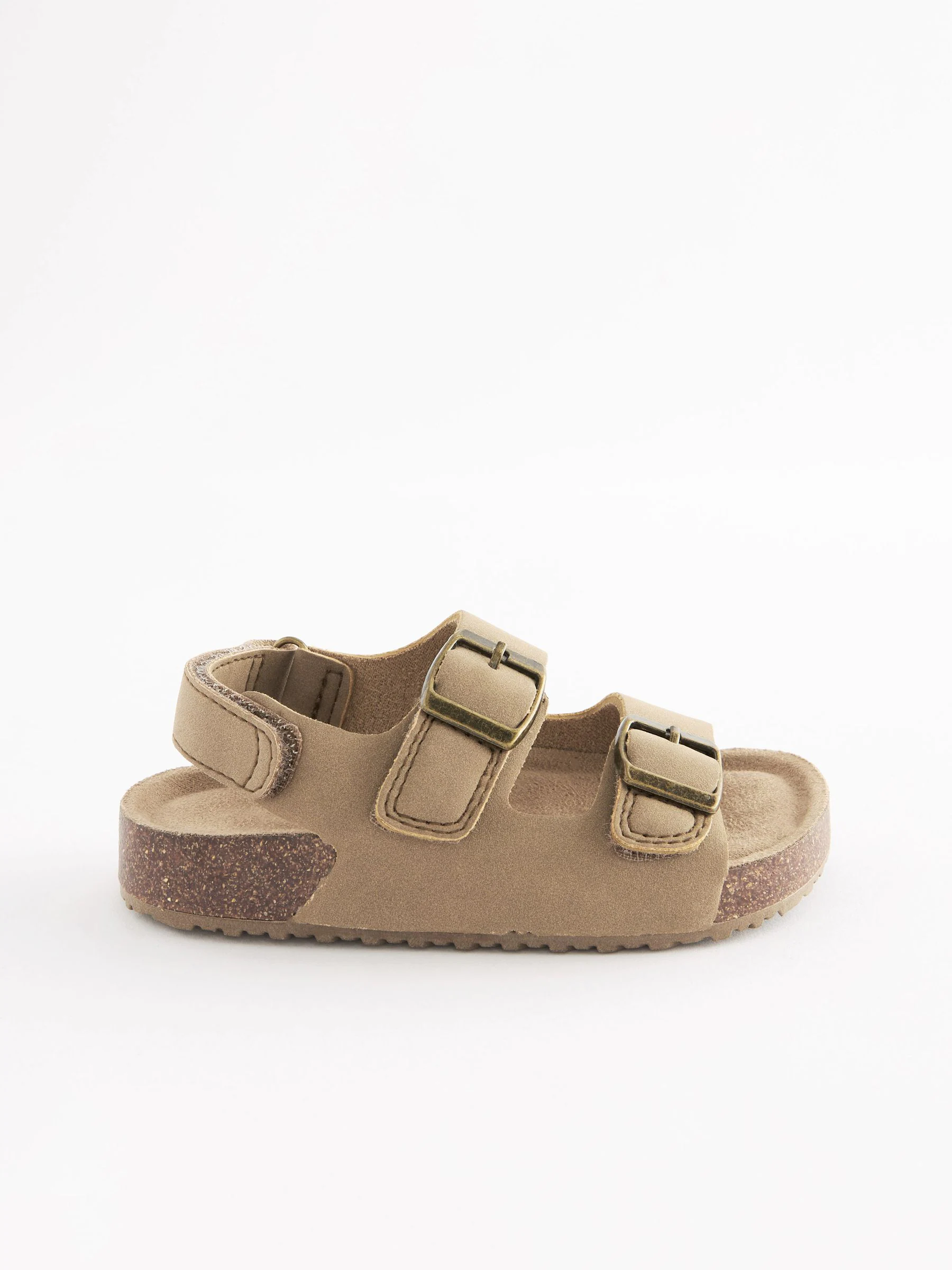 Lichtbeige - Sandalen met verzacht voetbed en twee gespbandjes