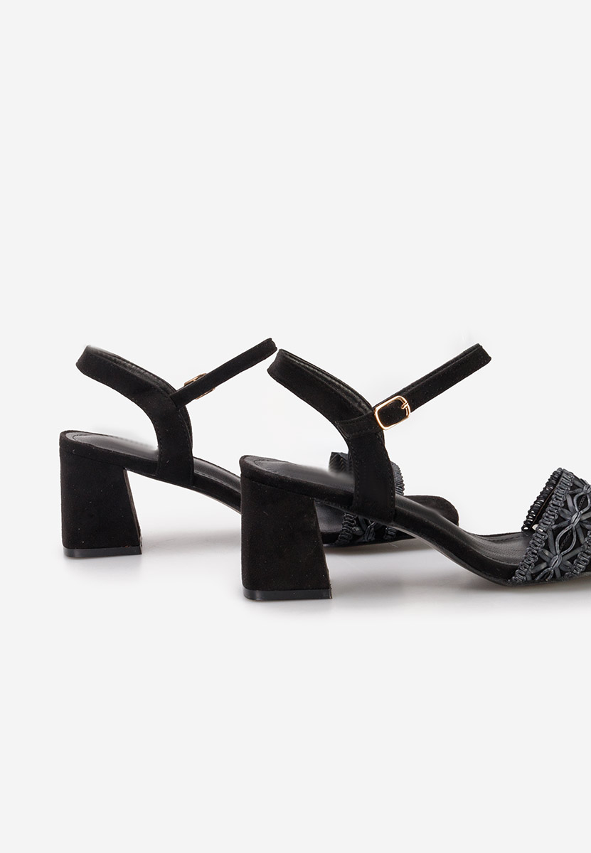 Sandales à talon épais noires Cornelia