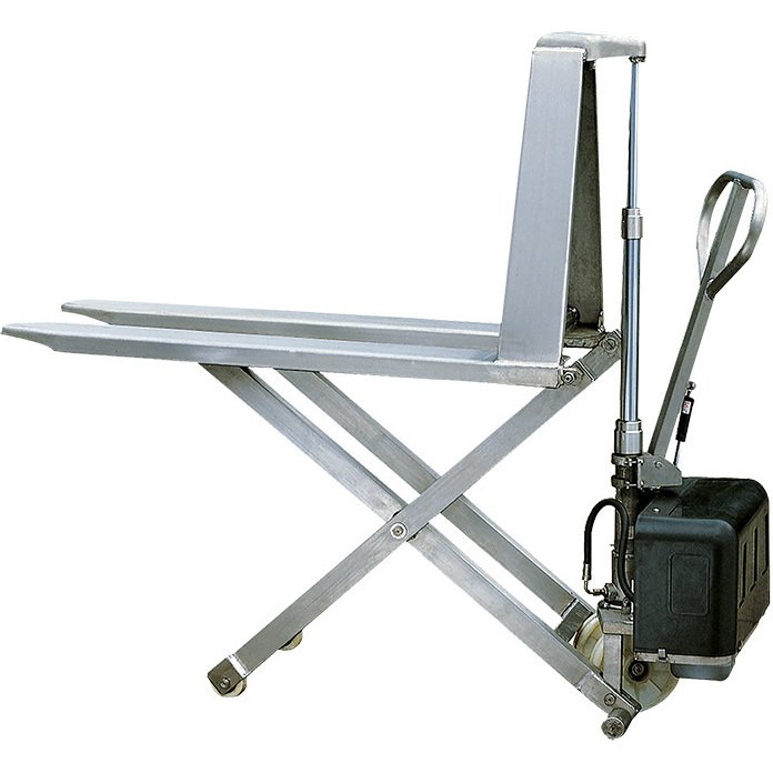 Transpalette électrique haute levée inox 316 1000 kg largeur 560 mm