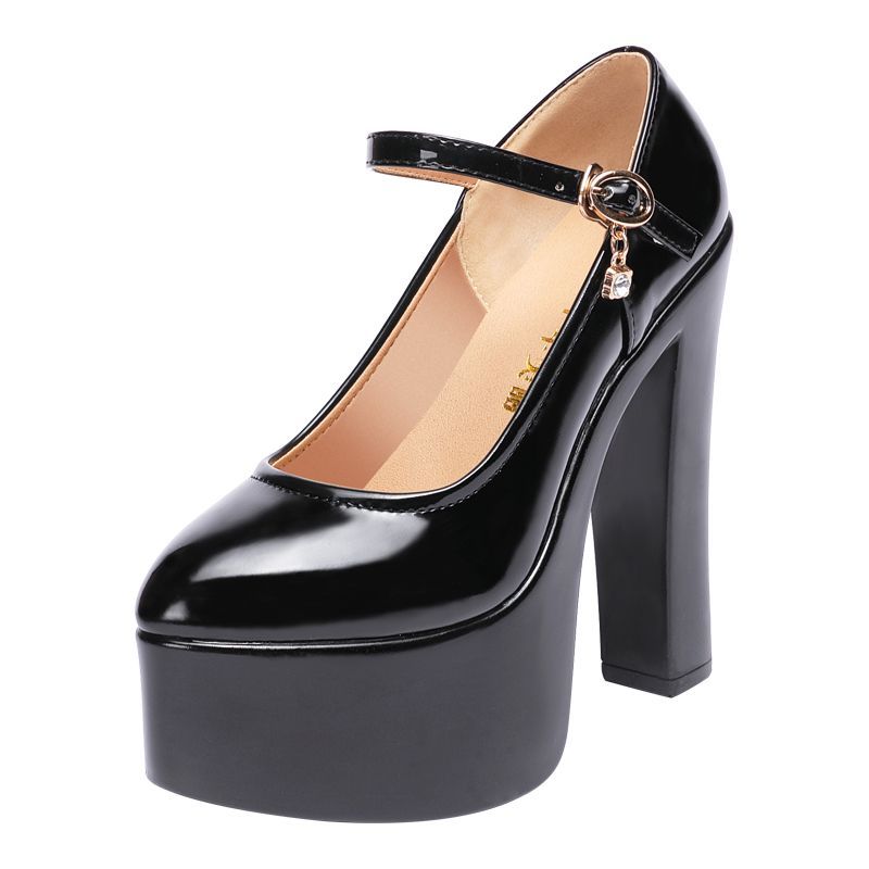 Freesia - Plateau pumps met dikke hak