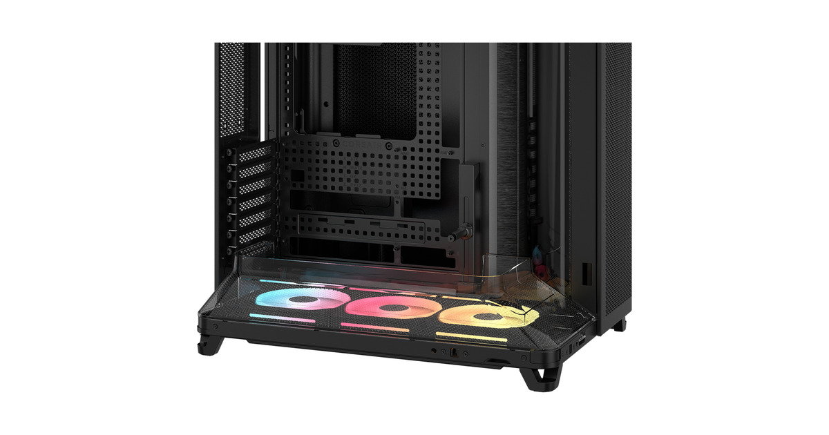 CorsairAIR 5400 LX-R LINK  midi tower behuizing  (Zwart | 3x USB-C | RGB | Tempered Glass)