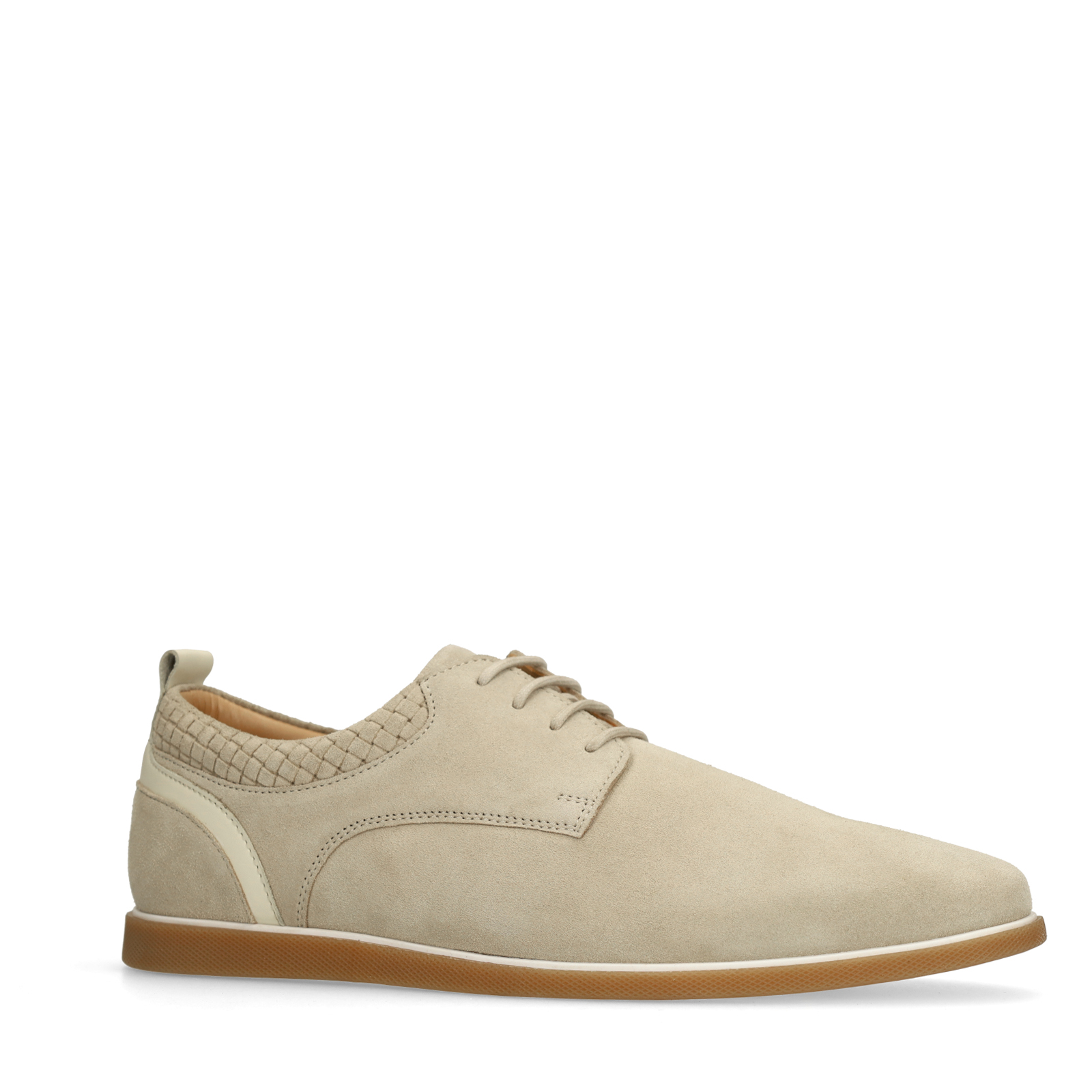 Beige suède veterschoenen