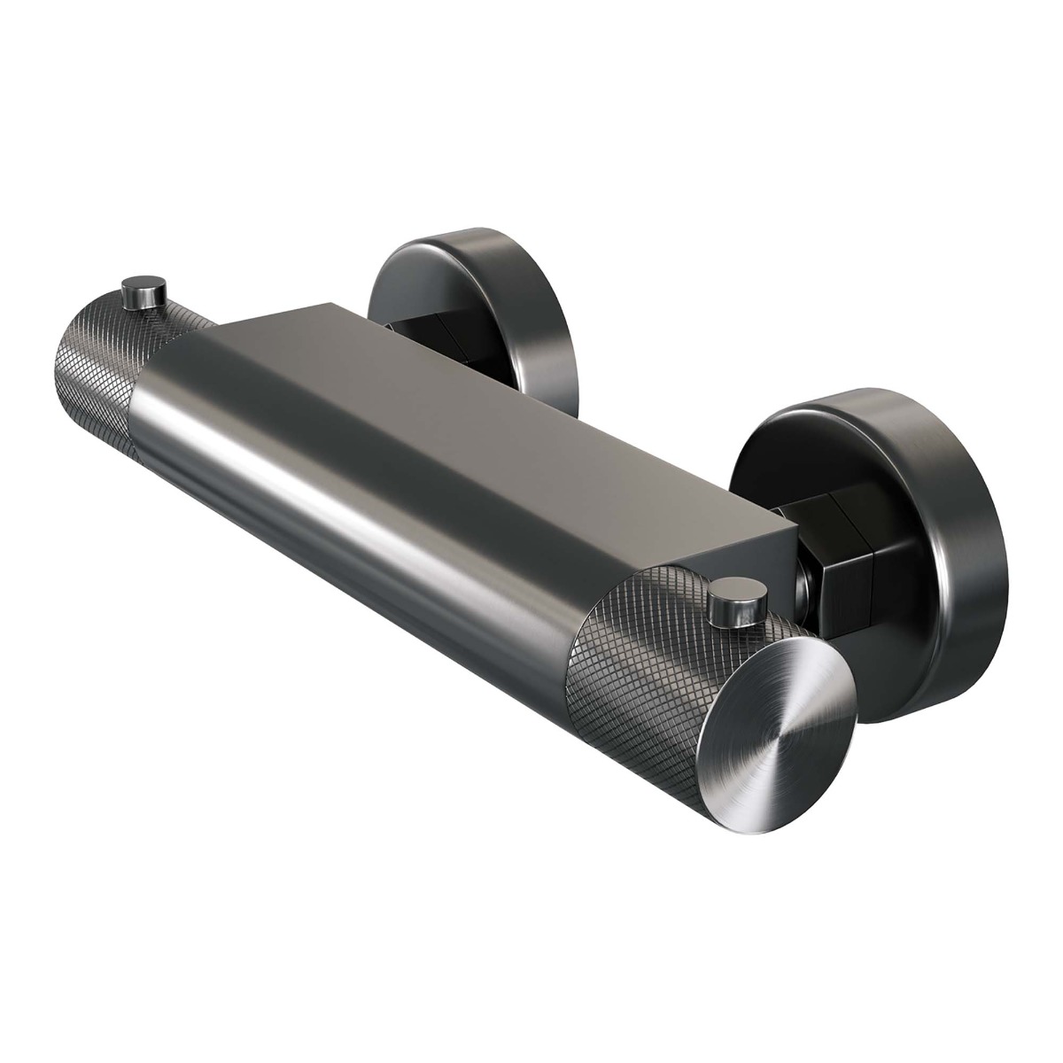 Brauer Gunmetal Carving thermostatische douchekraan met glijstang en 3 standen handdouche gunmetal geborsteld PVD