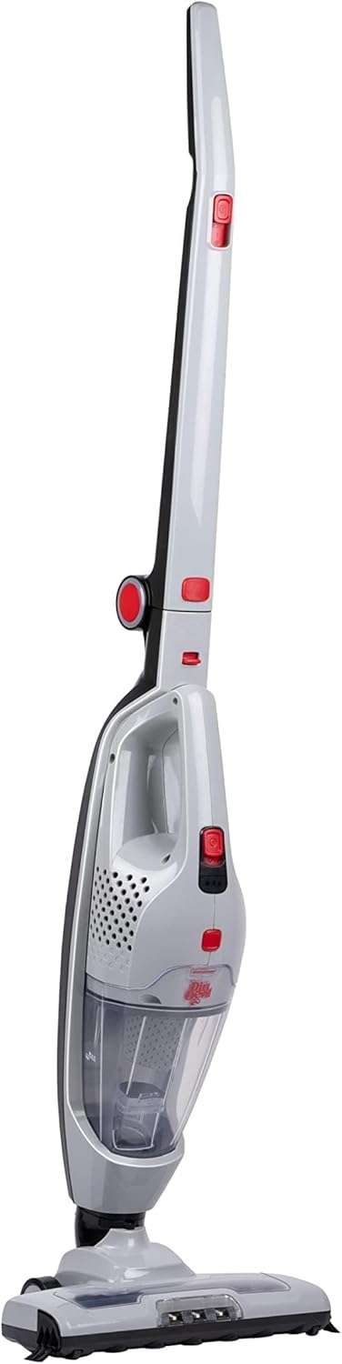 Dirt Devil 2-in-1 Akku Staubsauger DD9007 - Stielstaubsauger 105W - Kabelloser Staubsauger mit Wandmontage - bis zu 38 minuten Akkulaufzeit - Beutelloser Bodenstaubsauger - Rot