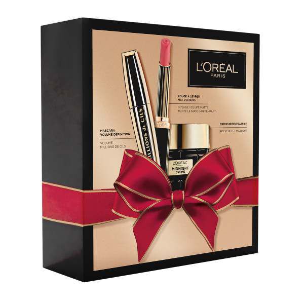 Coffret Cadeau Luxe femme – Crème Anti-Rides   Mascara Noir   Rouge à lèvres
