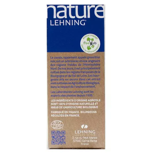 Macerado de glicerina de groselha preta orgânica Lehning Nature 60ml