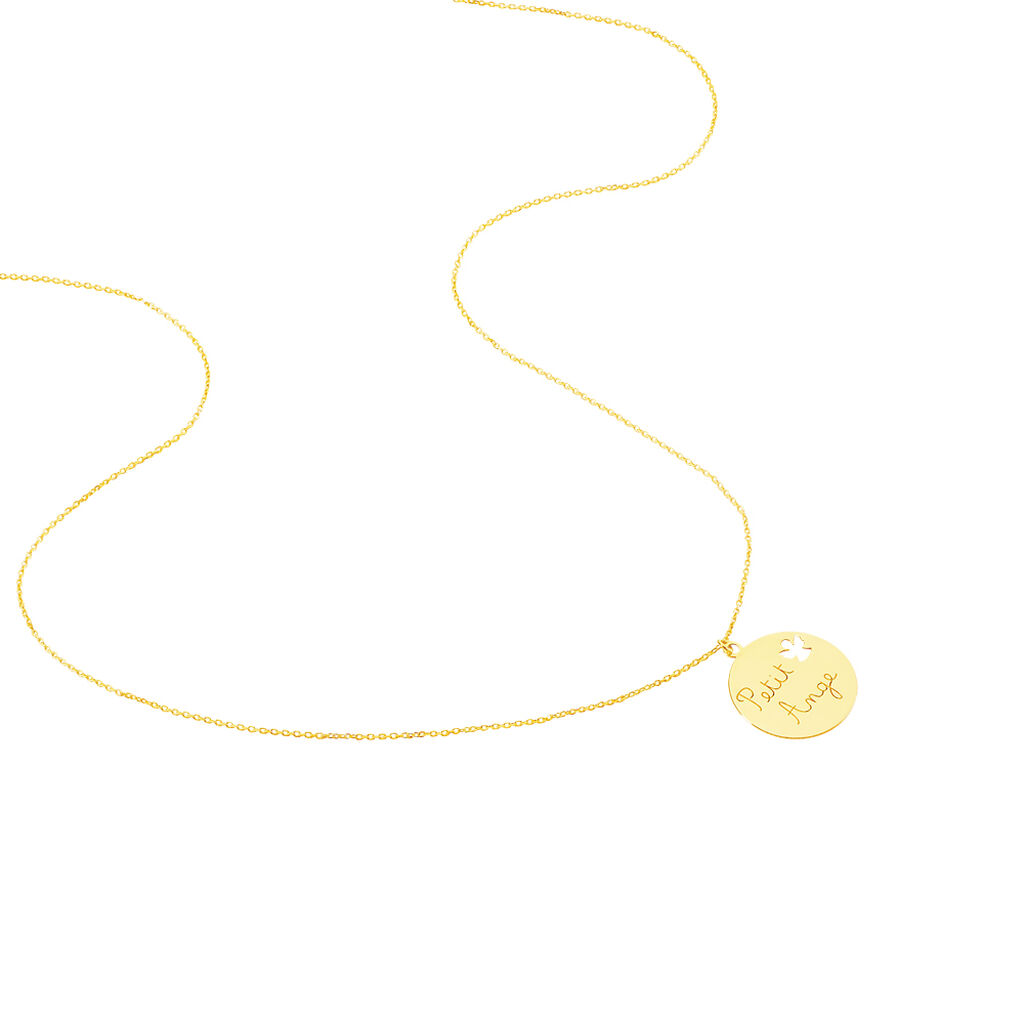 Collier Benedicte Message Or Jaune