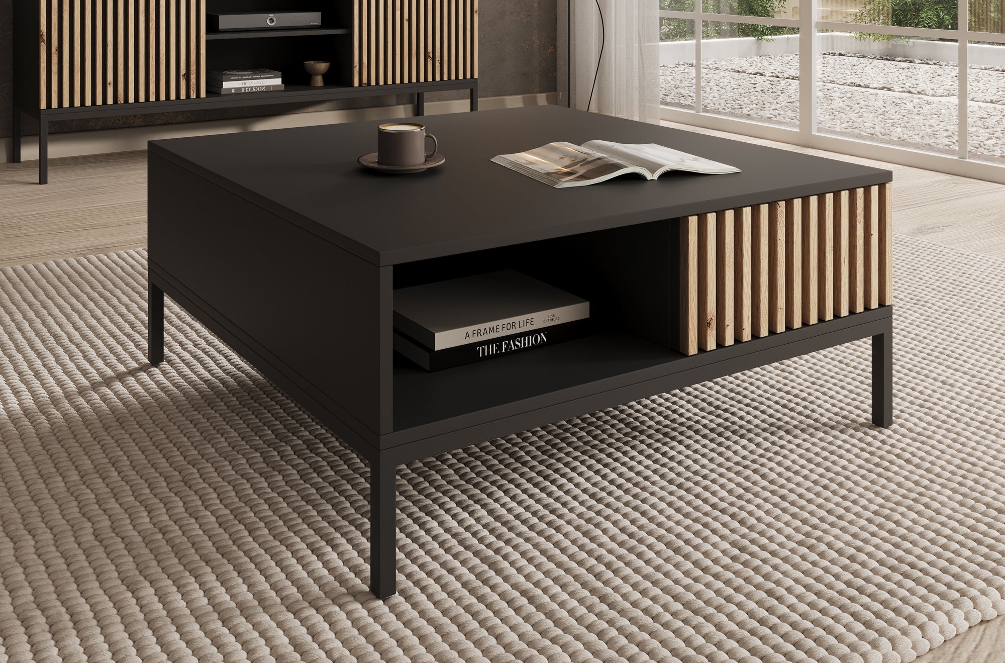 Meubella - Salontafel Marbella - Zwart - 80 cm