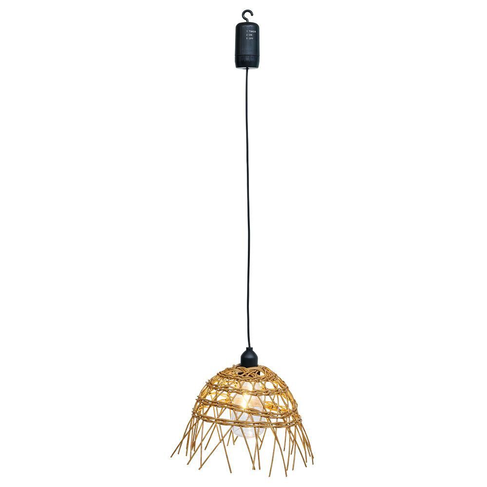 Suspension LED blanc chaud imitation osier Ø22xH20cm